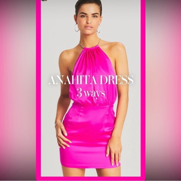 Retrofete Anahita dress in neon pink! Perfect for summer weddings! - Picture 4 of 10